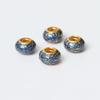 Ancient Blue Court Enamel Cloud Bead: Large Hole Spacer for DIY Jewelry