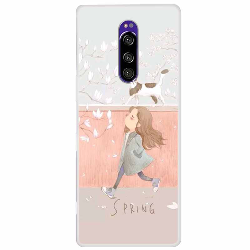 For Sony Xperia 1 Case Luxury Animals Transparent Cover for Sony Xperia1 XZ4 SO-03L SOV40 J8110 J9150 J8170 Phone Shells Covers