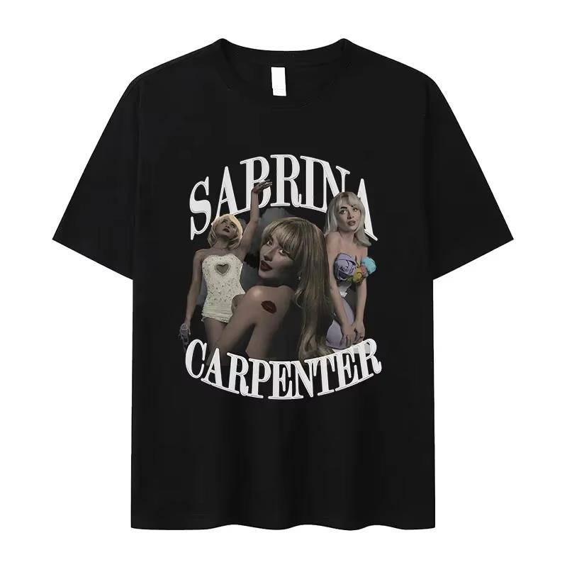 90s Sabrina Carpenter Music Tour Graphic T Shirts Man Women Retro High Quality Fashion T-shirt Cotton Oversized Tshirt