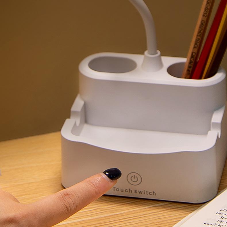 Multifunctional LED Desk Lamp Eye-friendly Dormitory Desk Reading Study Pencil Holder Table Lamp