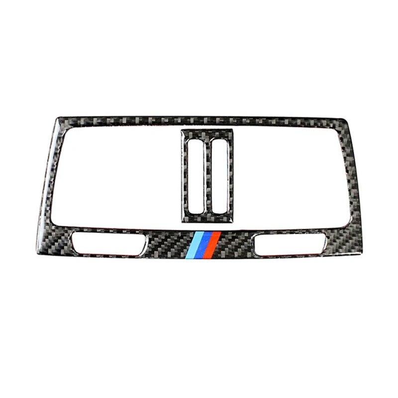 Carbon Fiber Car Rear Air Conditioner Outlet Vent Panel Cover Stickers For BMW X5 E70 X6 E71 2008-13 Auto Interior Accessories
