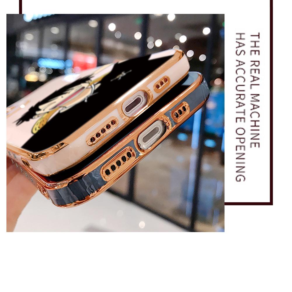 Fargerike utskriftsmønstre Firkantet kantmønster Belagt telefonskall Luxury Plating Mykt telefondeksel for Huawei Honor Xiaomi Redmi