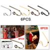 6x Christmas Stocking Holders Anti Slip Iron Christmas Decoration Mantel Stocking Hooks for Staircases Party Shelf Festival Desk