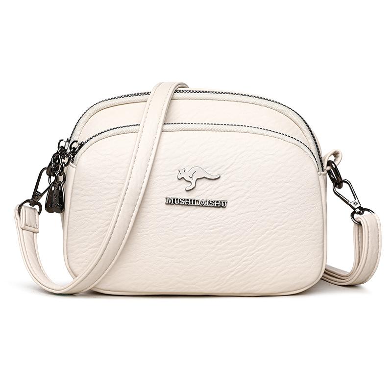 

Luxury Fashi Women’s Shoulder Bags New Ladies Simple Leisure Travelling Bag High Quality Solid Color PU Leather Crossbody Bags бежевый