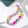 ins style color acrylic stone mix and match mobile phone chain fashion creative DIY mobile phone case pendant