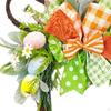 Oster-Eierkranz Wandbehang Ornament mit Schleife Rattan Künstliche Girlande Frühling für