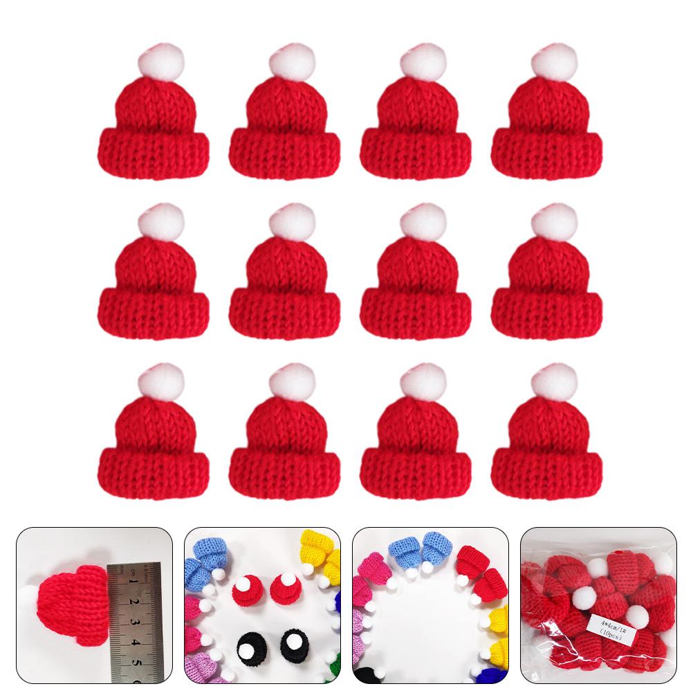 

Рождественские шапки Санта украшения орнамент мини-украшение елки красный вязание шерсть DIY принадлежности ребенок 4.00X4.00X2.00CM красный
