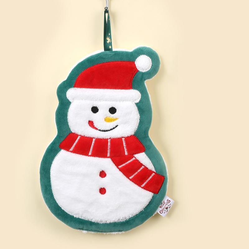 Christmas Hand Towel Cartoon Santa Claus Bell Deer Shape Absorbent Hand Cloth Christmas Kitchen Bathroom Handkerchief Towels