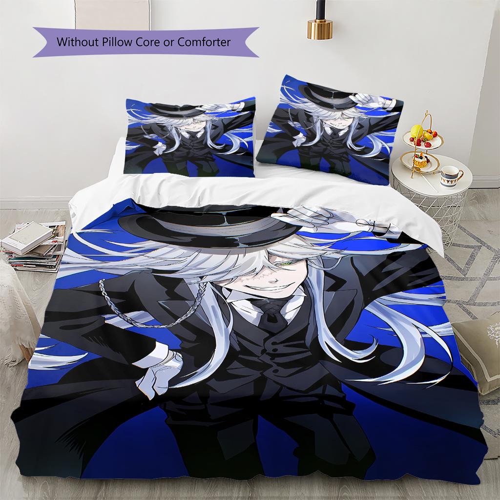 Pościel z motywem Czarnego Lokaja, Zestaw kołdry, Poszewka na kołdrę, Poszewka na poduszkę, Domowy prezent urodzinowy (1 * poszwa na kołdrę + 2 * poszewki na poduszki, bez rdzenia)