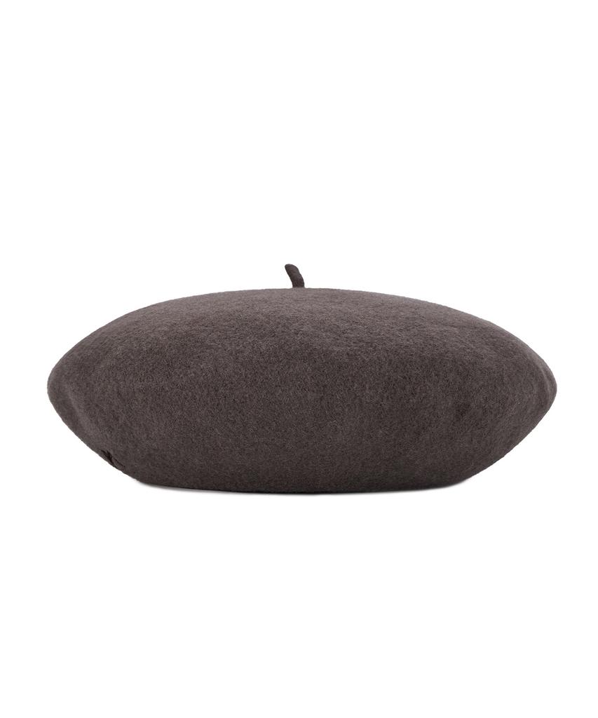 Bajal Cursive Logo Wool Beret Cocoa