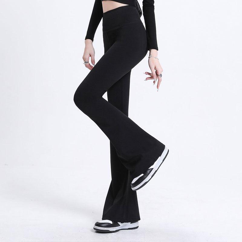 

High-Waisted Slimming Elastic Flare Yoga Pants for Women - Spring/Summer Casual Wear 2XL (140-160 jin) чёрный