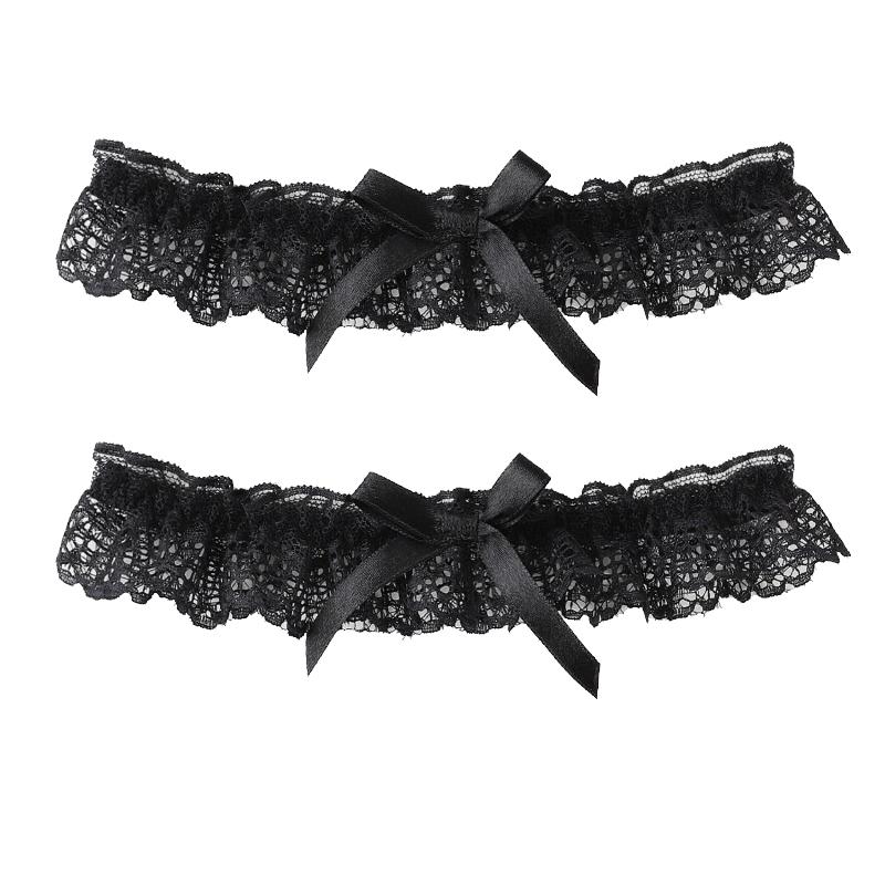 1/2PCS White Lace Bow Garter, Elegant Bridal Leg Ring Pendant, Thigh Chain, Wedding Suspender Belts Lace Choker Necklaces Collar