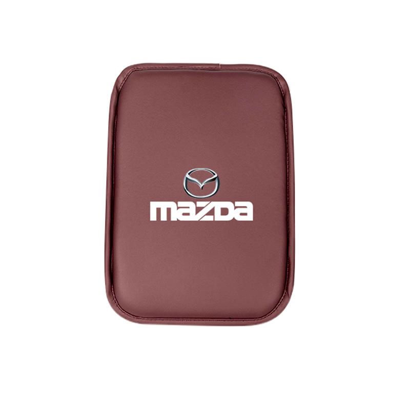 PU Leather Car Armrest Box Mat Arm Rest Cushion Accessories For Mazda 2 6 3 5 CX5 CX80 CX70 CX90 MX30 CX60 CX50 CX30 BT50 e-TPV FF24