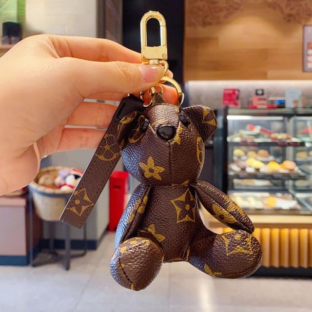 Porte-clés Ours En Bois Sculpté à La Main - Pendentif Animal Décoratif, Cadeau Mignon