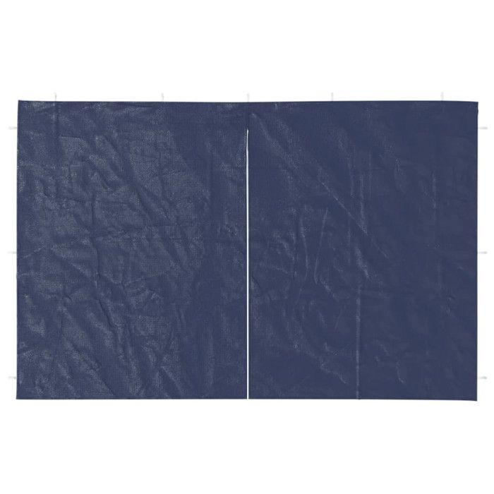 Paroi de tente - vidaXL - 2pcs - PE résistant aux UV - Fixation avec attaches - Bleu