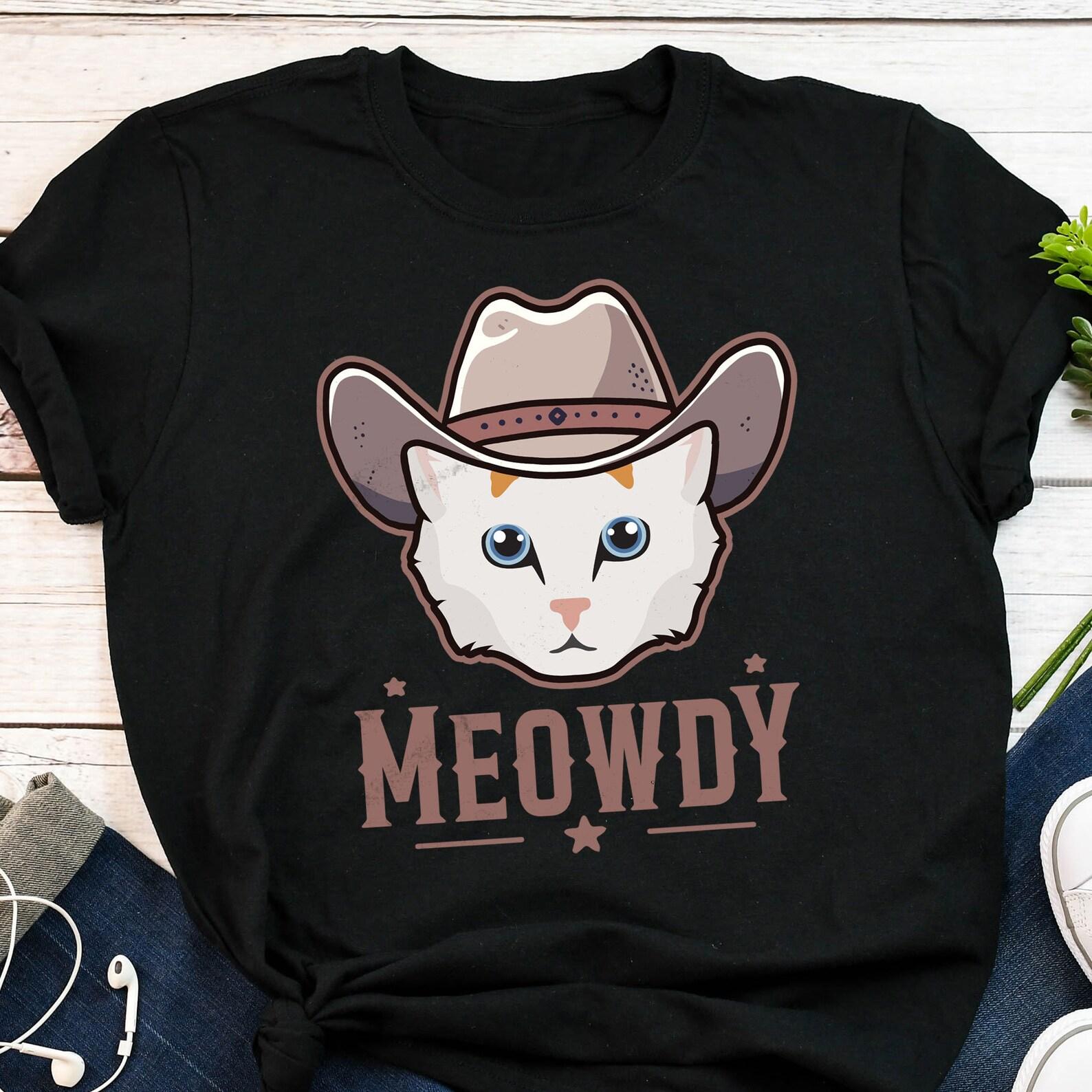 Turkish Van Cat Meowdy Shirt, , , Funny Cowboy Cat Lover Gift, Cute Howdy T-shirt, Pet Cat Mom, Dad Tee, Western Texas Yeehaw Meme 140