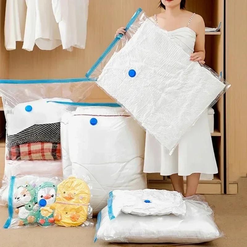 1-5pcs Vacuum Compression Storage Bags Dustproof Sealed for Clothes Blankets Space-Saving Organizer for Dorms Bedrooms Travel