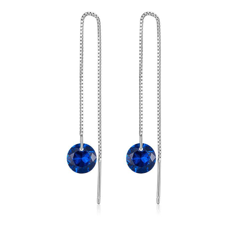 WOSTU 925 Silver European Simple CZ Ear Buckles Heart Hoop Earrings for Women Wedding Gift Minimalism Jewelry E737