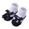 Cartoon Stripe Mesh Bow Baby Socks - Cute European & American Style