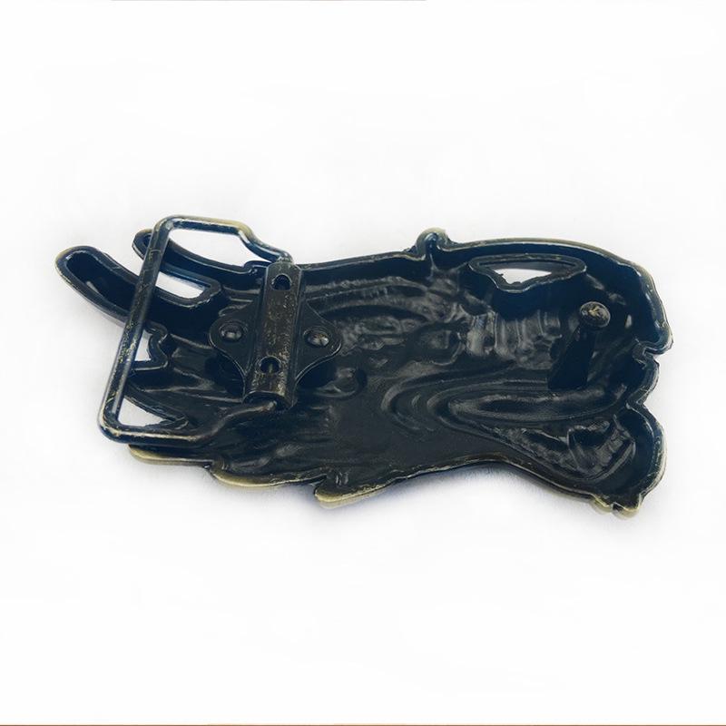Zinc Alloy Men's Chinese Dragon Belt Buckle – Trendy Smooth Snap Design