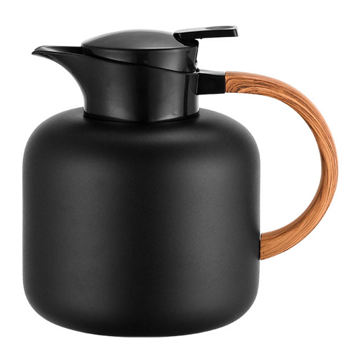 

Изолированный кофейник, кофейник с вакуумным вкладышем из нержавеющей стали, изолированный кофе, горячая вода, чай, для путешествий, кемпинга чёрный