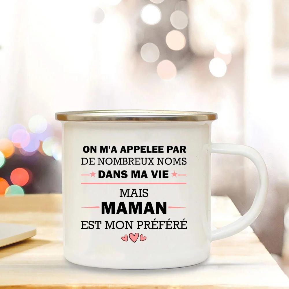 Beste Oma der Welt Bedruckte Tassen Kreative Kaffeetassen Getränke Wasser Milch Tasse Emailletasse Zuhause Henkel Trinkgeschirr Mamie Geschenke