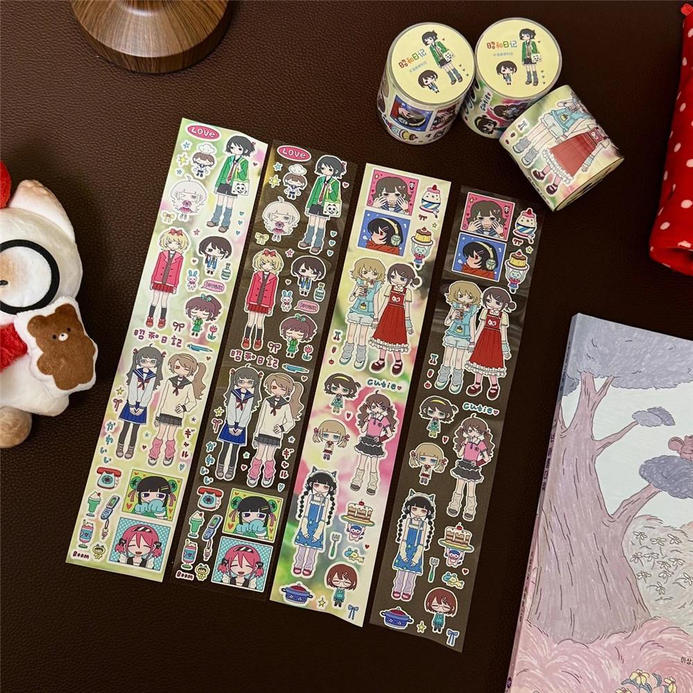 One Cycle Cute Hand-drawn Anime Cartoon Girl Stickers 35-50cm for Craft Supplies Scrapbooking Material Phone