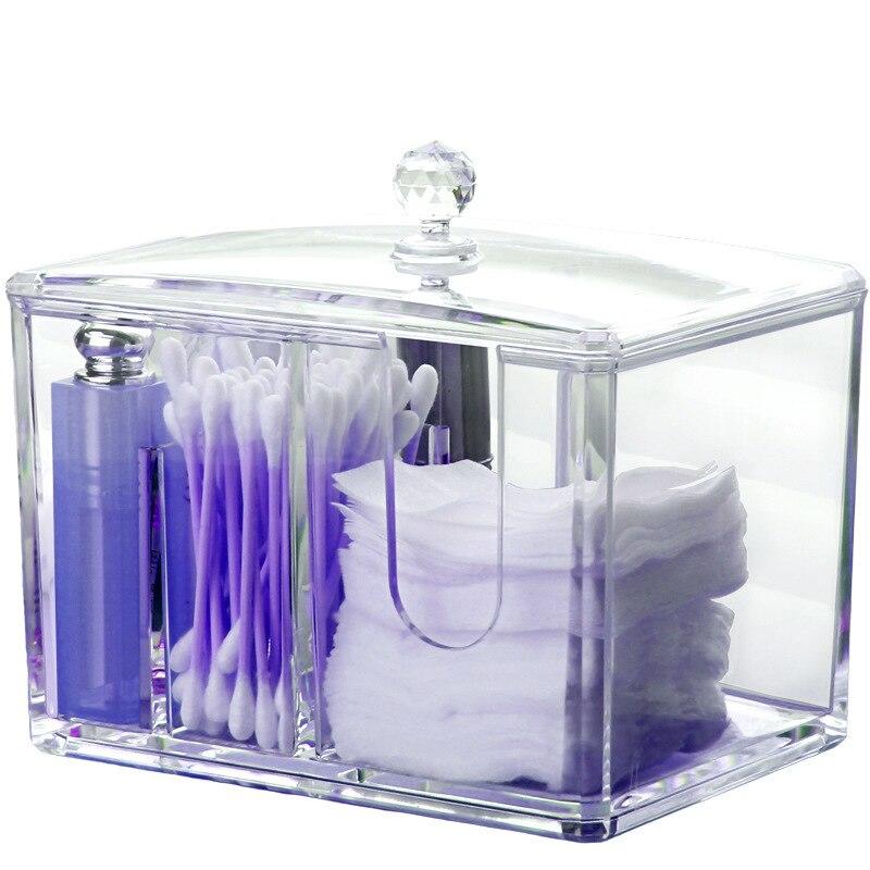 Transparent Acrylic Makeup Container Cotton Cotton Makeup Container Cylinder Box Jewelry Organizer Case Organizer for Cosmetics | Cases and Storage Co
