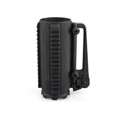 Cupă tactică Cană în aer liber 610 ml Sticlă portabilă pentru vânătoare în aer liber, detașabilă pentru camping, călătorie, aluminiu negru