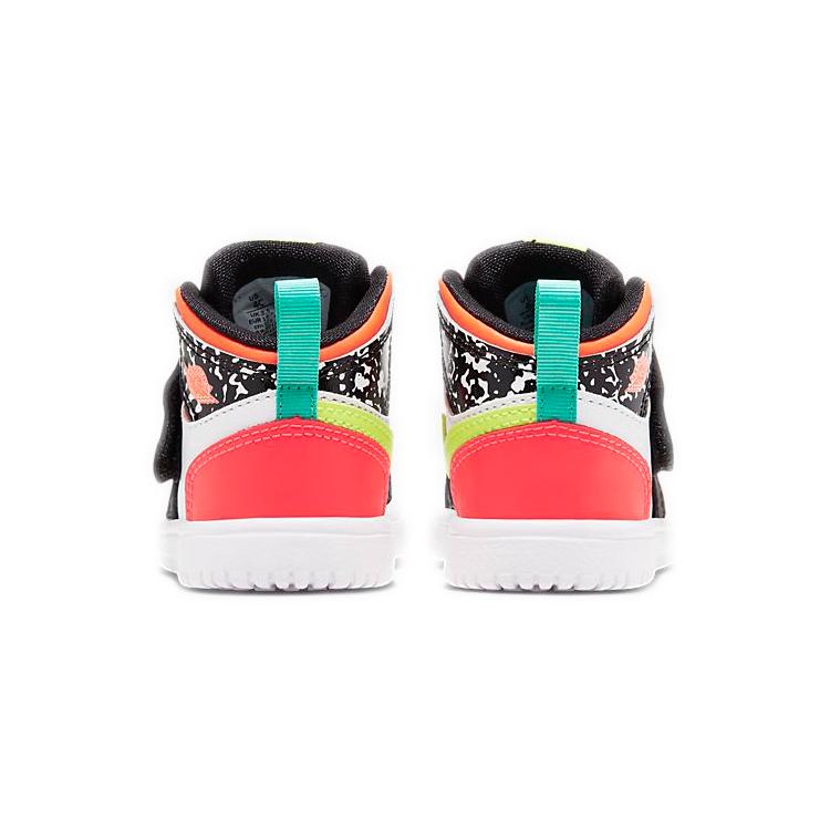 Air Jordan Sky Jordan 1 Toddler 'Composition Notebook - Laser Crimson' (Unisex) Black / Volt / White / Laser Crimson Toddler Shoes BQ7196 009