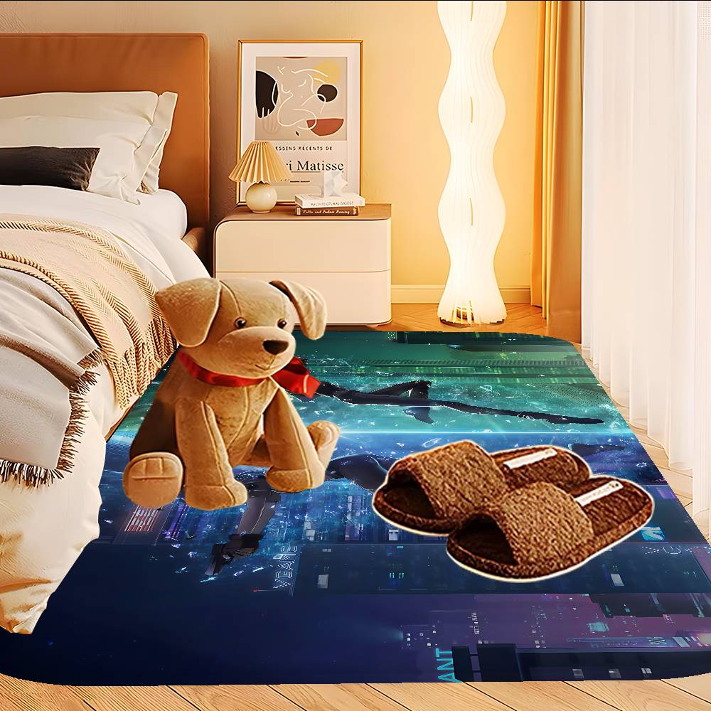 Ghost In The Shell Anime Entrance Door Mat Washable Non-Slip Living Room Sofa Chairs Area Mat Kitchen Welcome Doormat