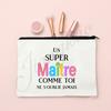 Thank Super Teacher Print Makeup Bag Travel Toiletries Storage Pouch School Pencil Bags Gift for Atsem Avs Aesh Maitress Maitre