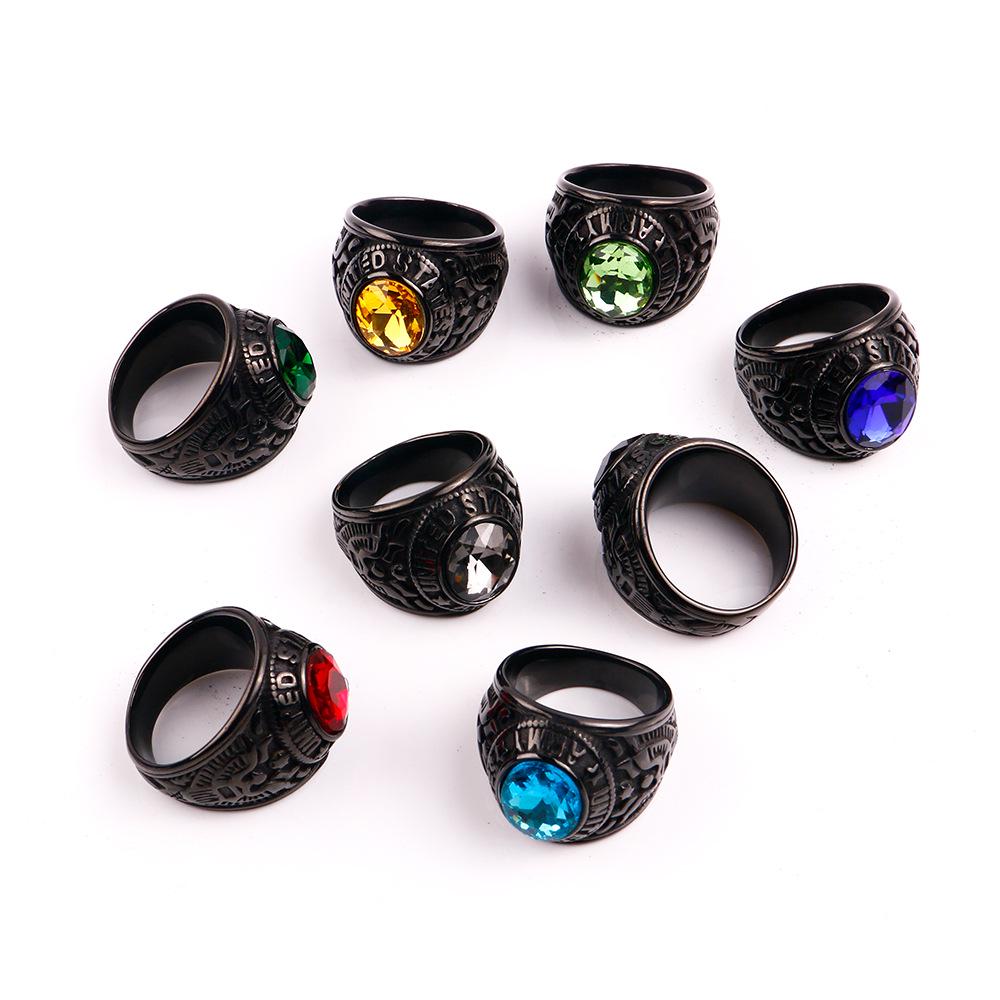 Retro Titanium Army Personalized Finger Ring