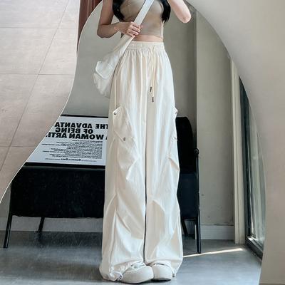 American White Overalls Women's New High-waisted Loose and Thin Straight-leg Pants Outdoor Quick-drying Sweatpants Summer