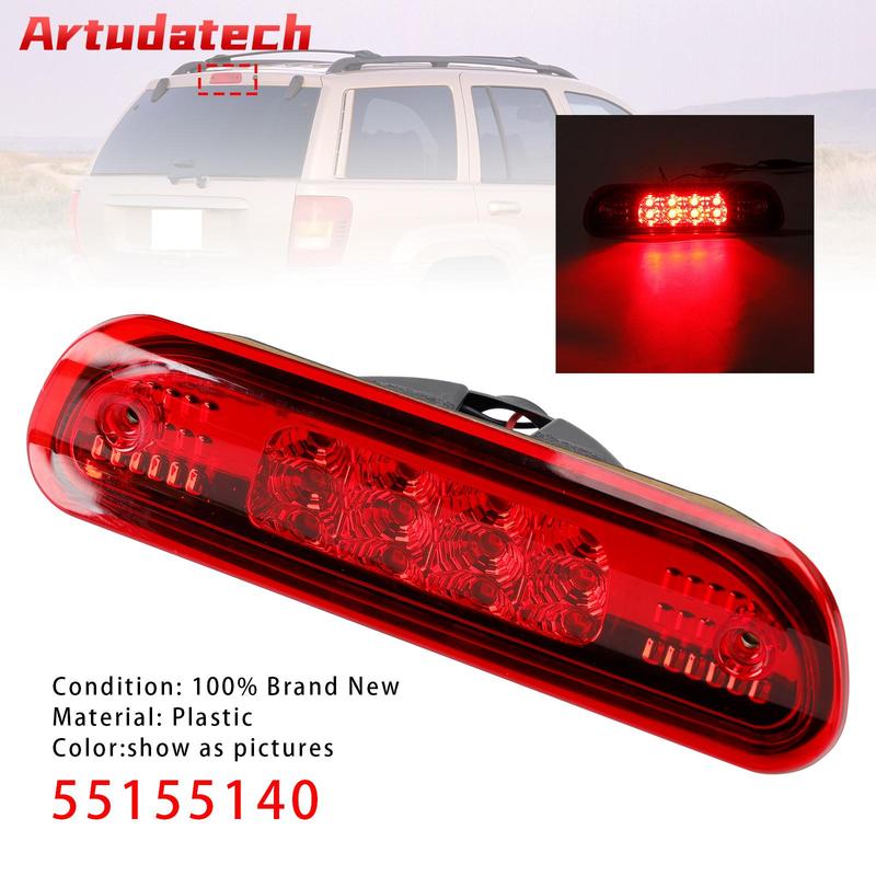 Artudatech LED Third Brake Light Stop Lamp 55155140 For Jeep Grand Cherokee 1999 2000 2001 2002 2003 2004 Red Car Accessories