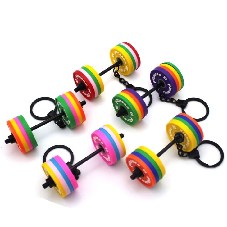 Fitness Enthusiast Gift Removable Rubber Dumbbell Keychain Gym Inspired Travel Accessory Modern Bag Ornament