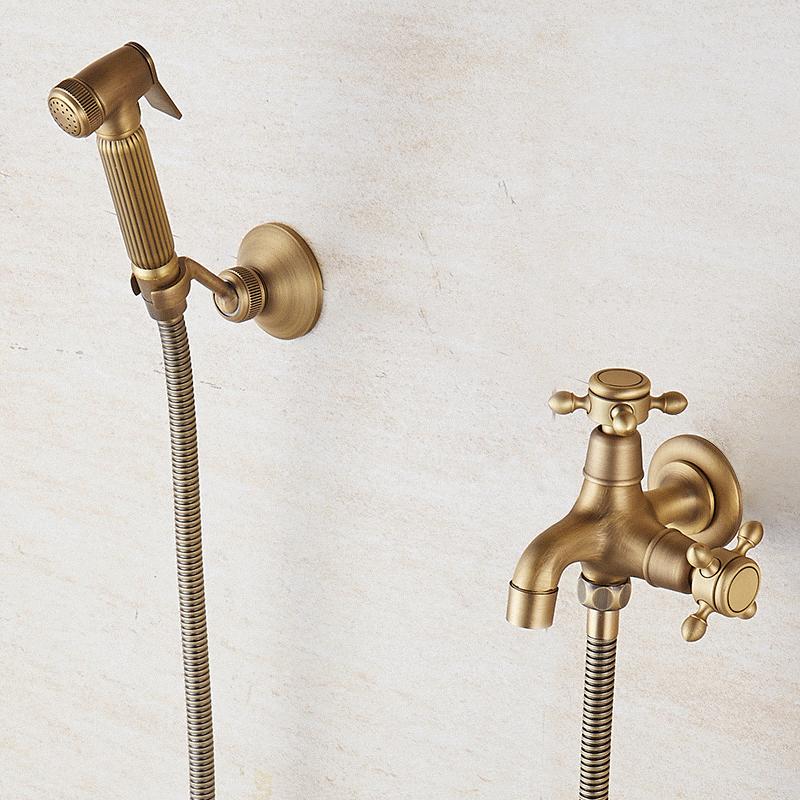 Ellen Toilet Spary Gun Set  Antique Bronze Copper Flushing Spary Cleaner Bidet Faucet Single Cold EL209A