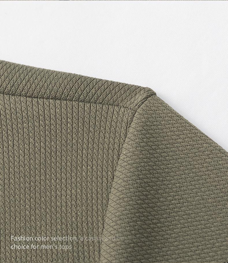 2025 Autumn Bestseller Men's Casual Half-Zip Hoodie: Long-Sleeve Solid Color Knitwear