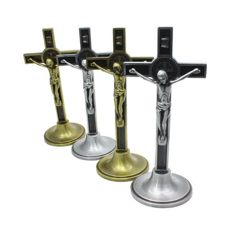 Cross Crucifix Stand Christ Catholic Jesus Statue Figurine Religious Prayer Church Decoration Home Chapel Decor