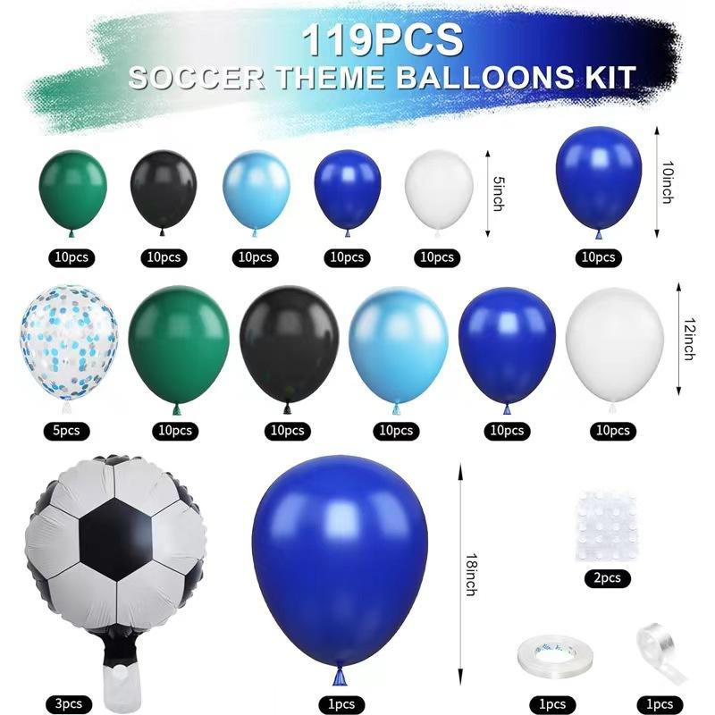 Hot Football Theme Balloon Chain Set Blue Boy Birthday Balloon Wreath Arch Decorative Set