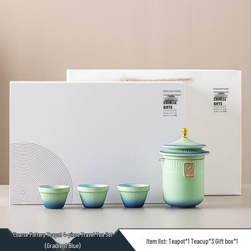 Palace Style Ceramic Portable Travel Tea Set