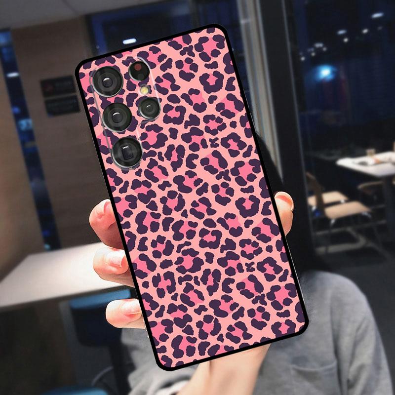 Leopard Print Cover For Samsung Galaxy S23 S24 S25 Ultra S21 S22 S20 S9 S10 Plus S21 FE S24 FE Phone Case