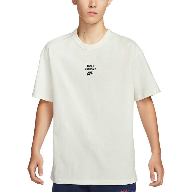 Nike Round Neck Pullover Letter Print Breathable Short Sleeve T-Shirt Men Tops White HQ9152-133
