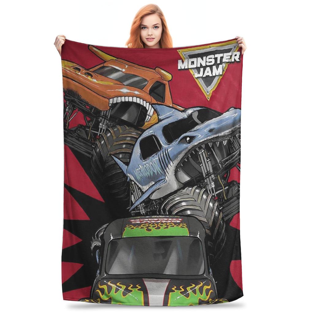 Monster Jam Grave Digger Truck Blanket Super Soft Fleece Sofa Throw Blanket for Home Bedroom Travel Throws Bedspread Quilt