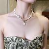 Water Baroque Fashion Pearl Necklace - Irregularly Shaped Pearls Design Choker Necklace