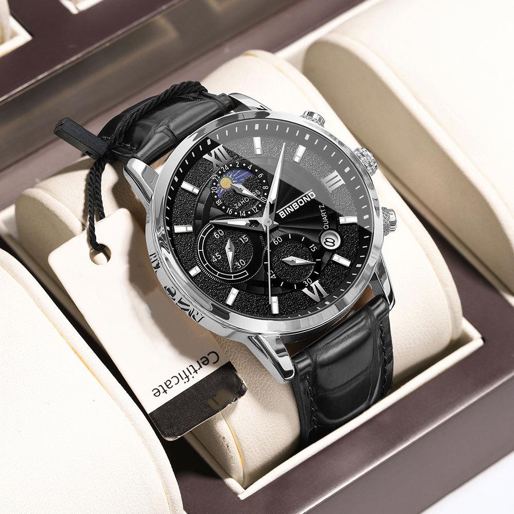 

Top Brand New Men Watches Leather Strap Luxury Waterproof Sport Quartz Chronograph Military Watch Men Clock Male