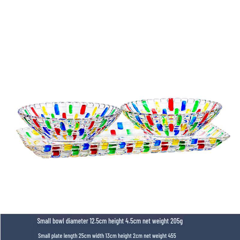 Flavinmci European Crystal Glass Woven Fruit Plate Set