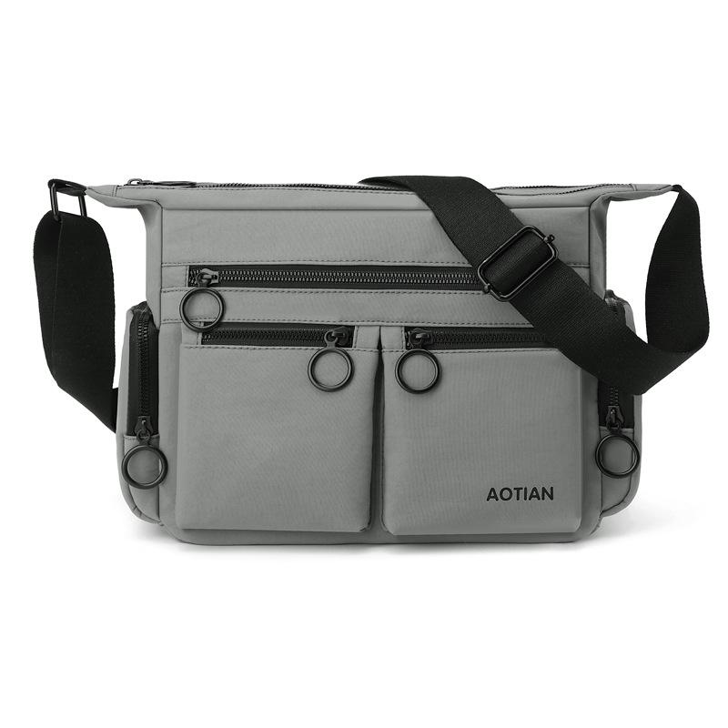 Messenger Bag Unisex Large Capacity Commuting Shoulder Bag темно-серого