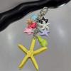 Zinc Zinc Alloy Beaded Starfish Turtle Keyring Cute Shell Tassel Pendant Ocean Style Keychain  Vacation