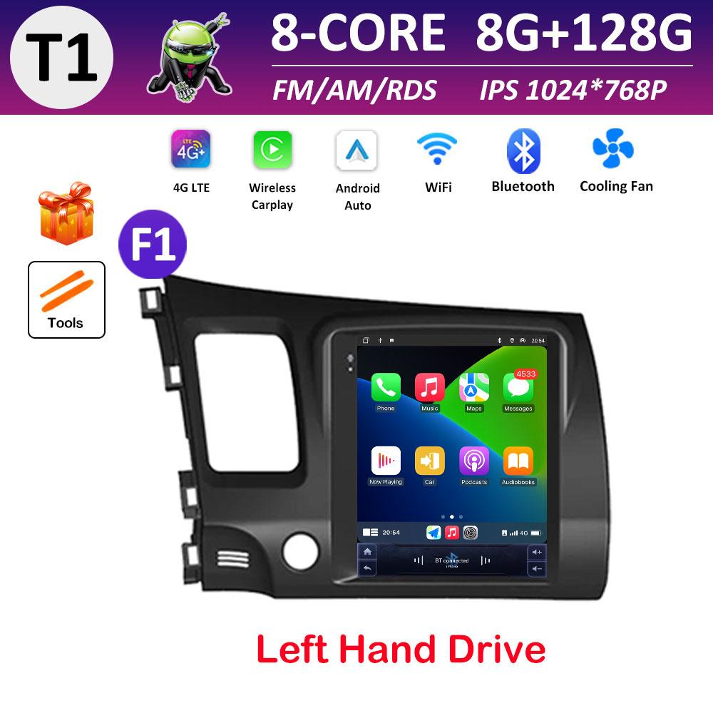 Car Multimedia Video Radio Player WIFI for Honda Civic 2005 2006 2007 2008 - 2012 Android OS Wireless Carplay GPS Navigation 4G